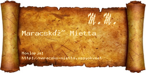 Maracskó Mietta névjegykártya